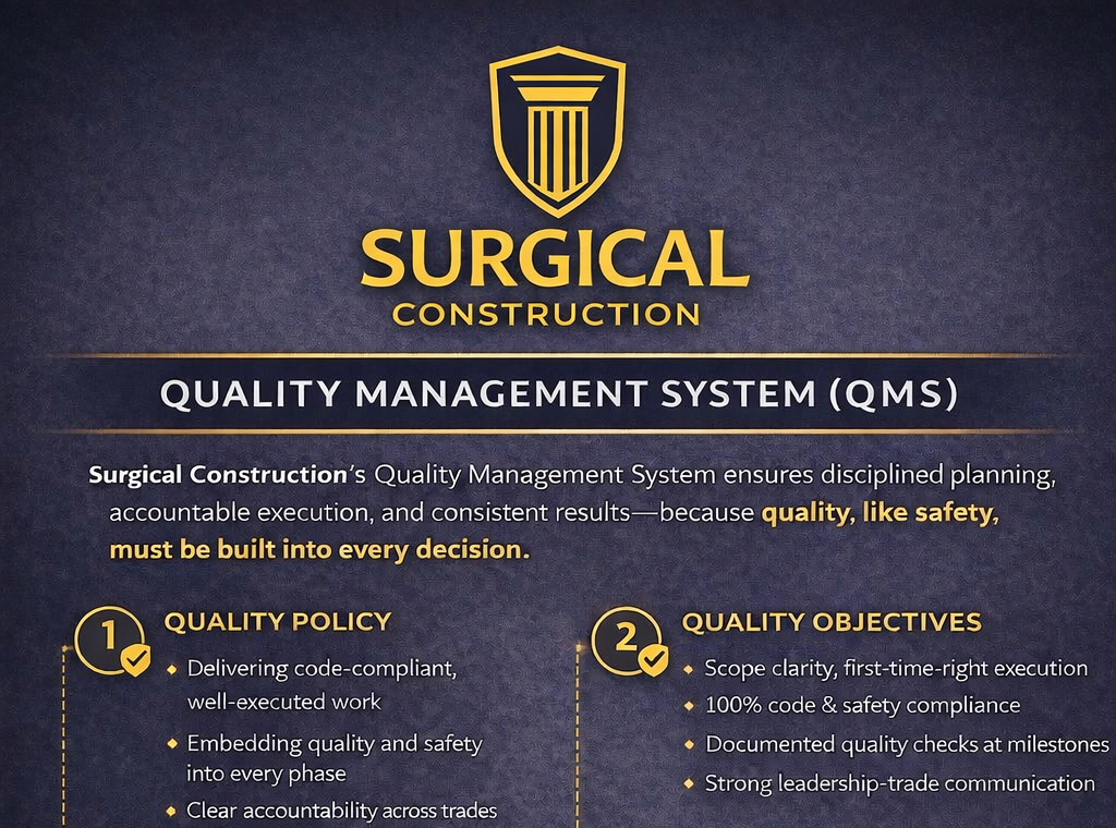 Surgical Construction Quality Management System